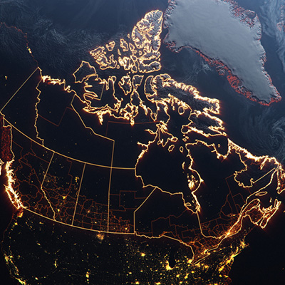 Space view of Canada