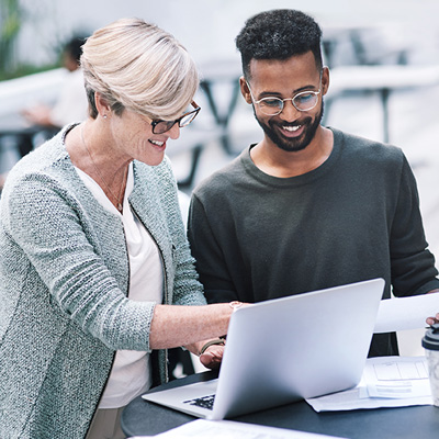 Student gaining hands-on experience working alongside a mentor.