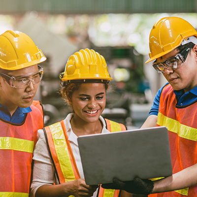 TVET students collaborating