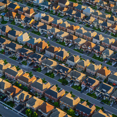 Aerial view of housing in Ontario