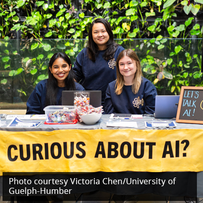 University of Guelph-Humber's library AI Hub table