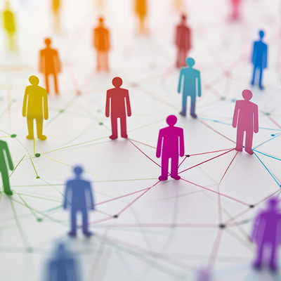 Representation of people connected together