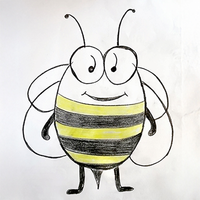 Image of a hand-drawn bumblebee.