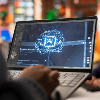 Person on device using AI