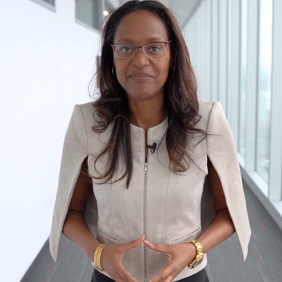 Screenshot of Alyson Renaldo in the video, "Beyond Talk: The Faculty of Liberal Arts and Sciences Mentorship Origin Story"