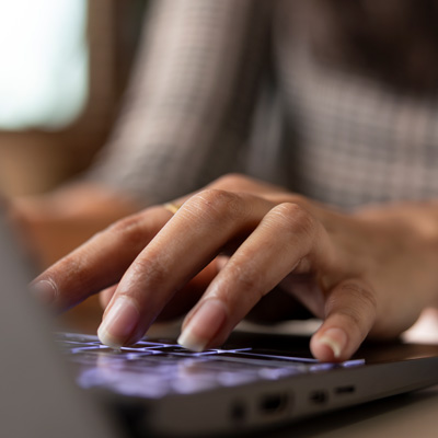 Person filling out survey online