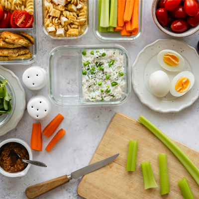 Top view of nutritious food