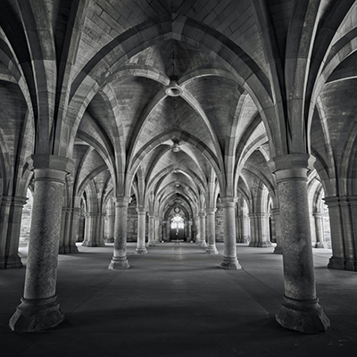 Vaults and pillars in the University of Glasgow.